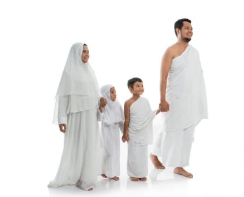 how to wear ihram man woman children